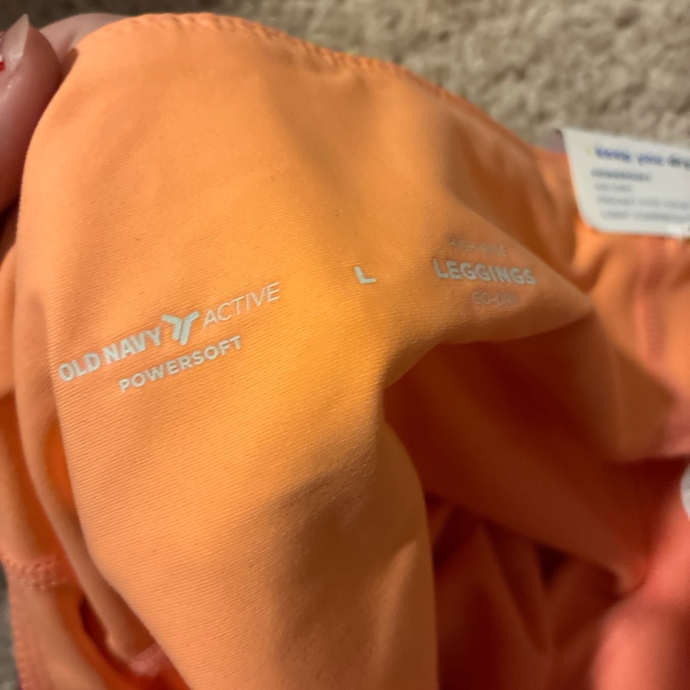Old Navy Active Powersoft Bright Orange Leggings